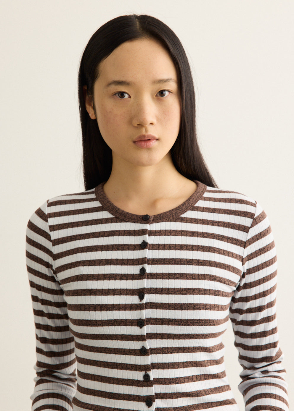 Wide Rib Striped Cardigan
