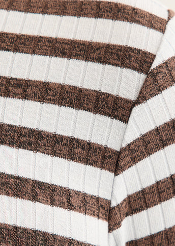 Wide Rib Striped Cardigan