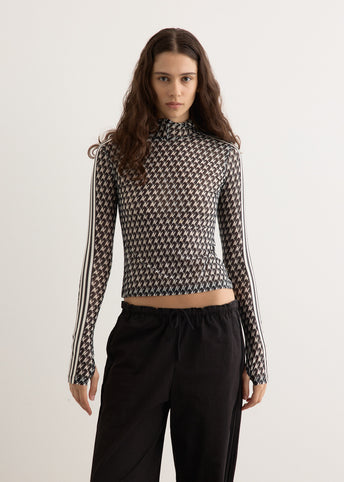 x Avavav Mesh All Over Print Top