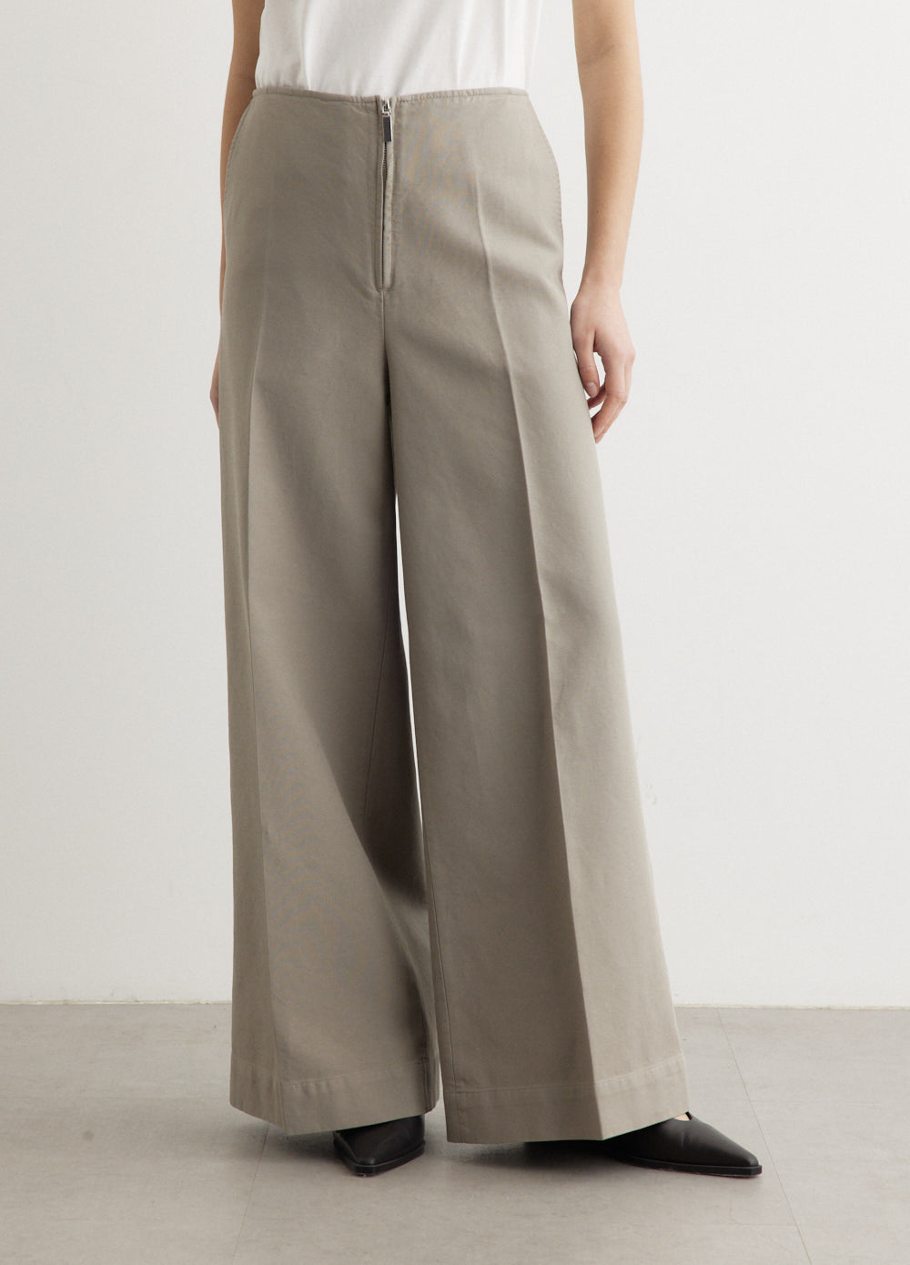 Toteme - Zip Front Wide Trousers - Pant,Specials : American Fashion Style Bags On Sale Toteme - Zip Front Wide Trousers - Pant,Specials : American Fashion Style Bags On Sale