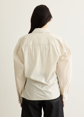 Straight Collar Twisted Shirt