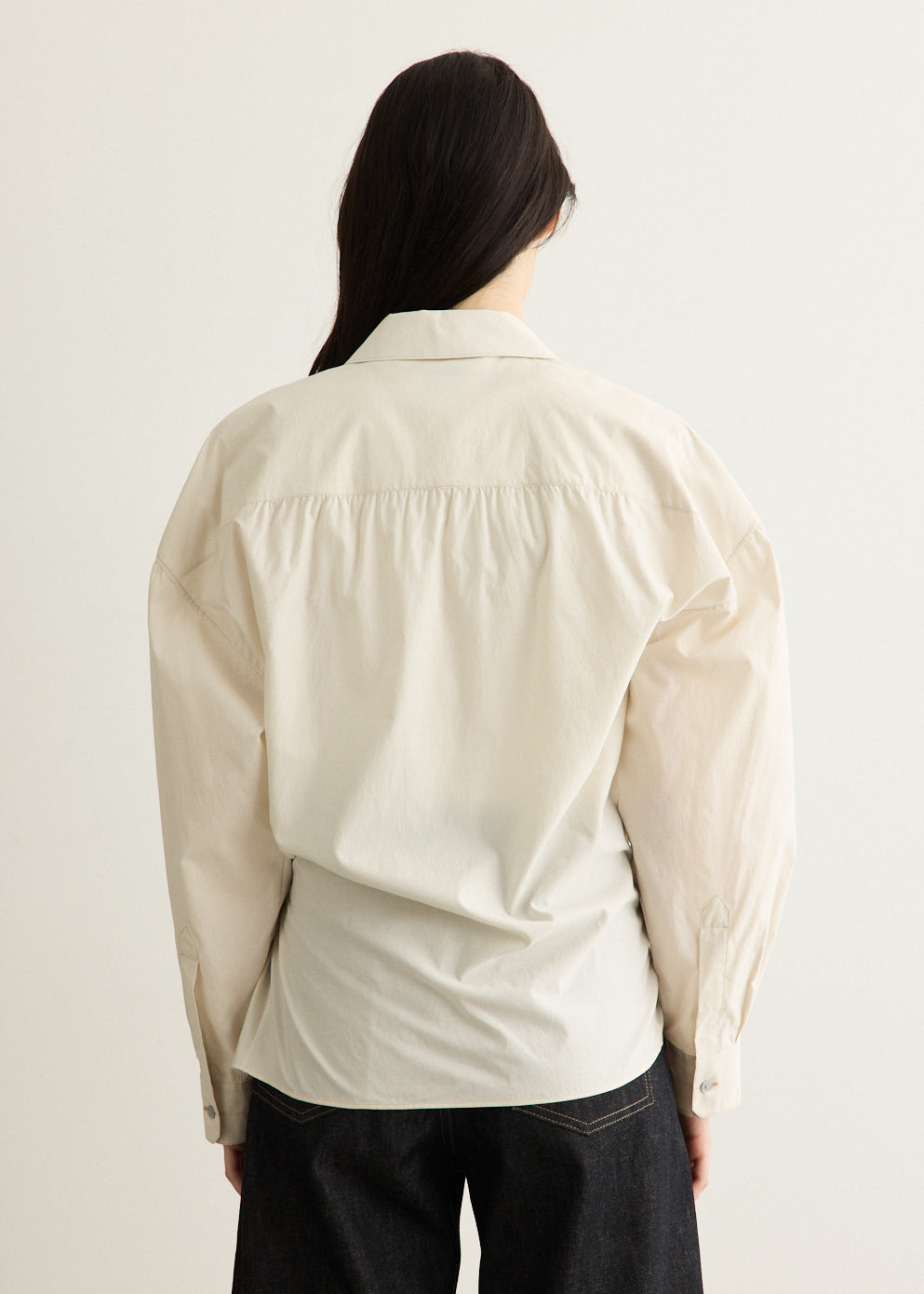 Straight Collar Twisted Shirt