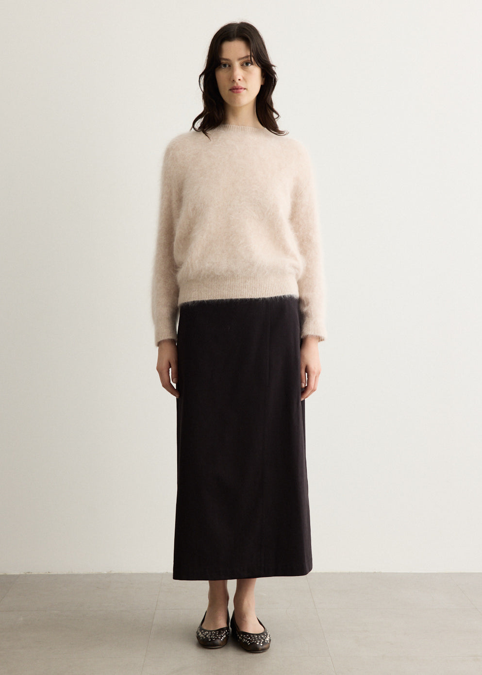 Saddler Brushed Wool Crew Knit