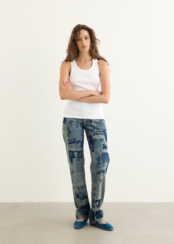 Jeans With Newspaper Print