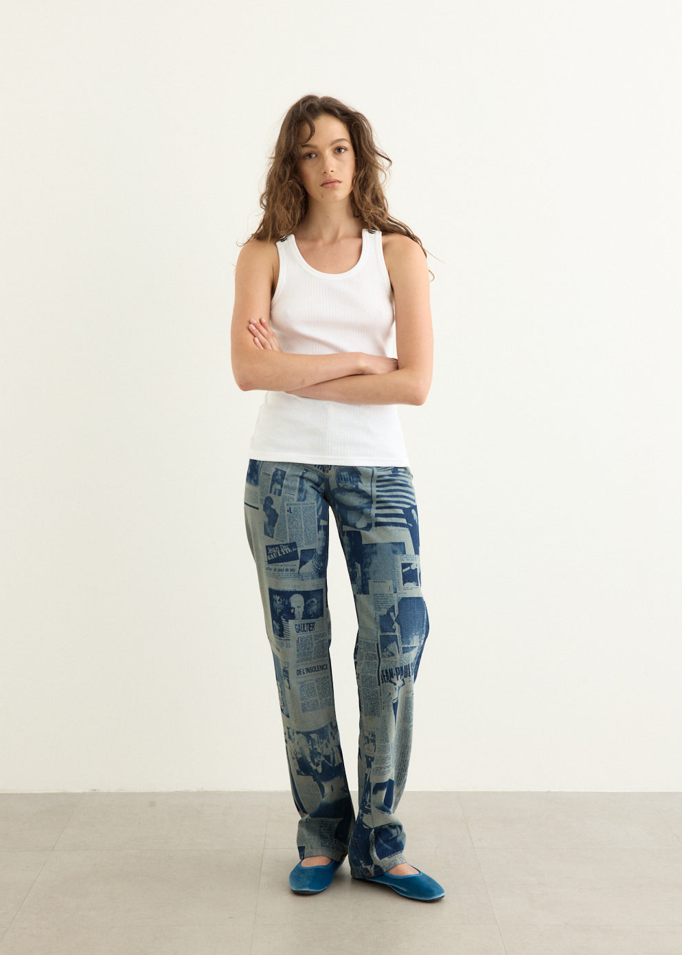 Jeans With Newspaper Print