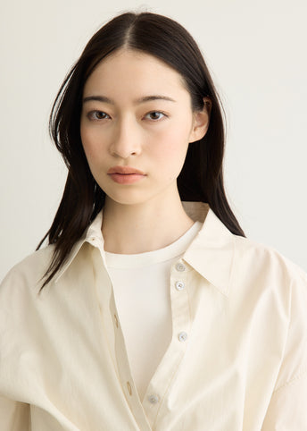 Straight Collar Twisted Shirt