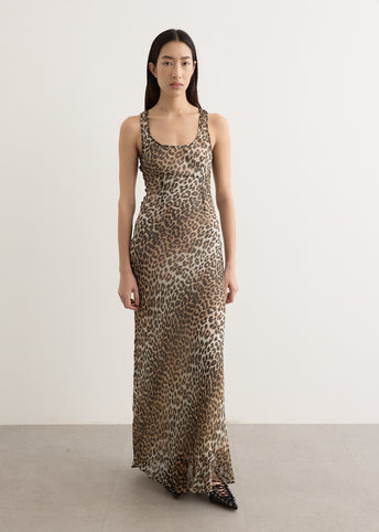 Printed Viscose Chiffon Maxi Dress