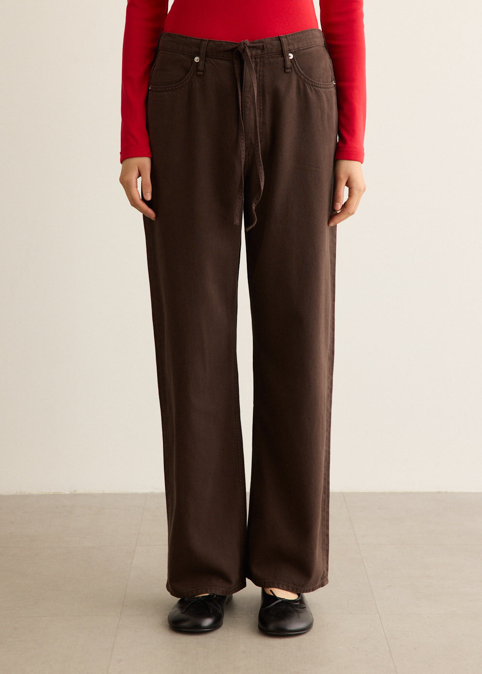 Phoebe Drawstring Wide Jeans