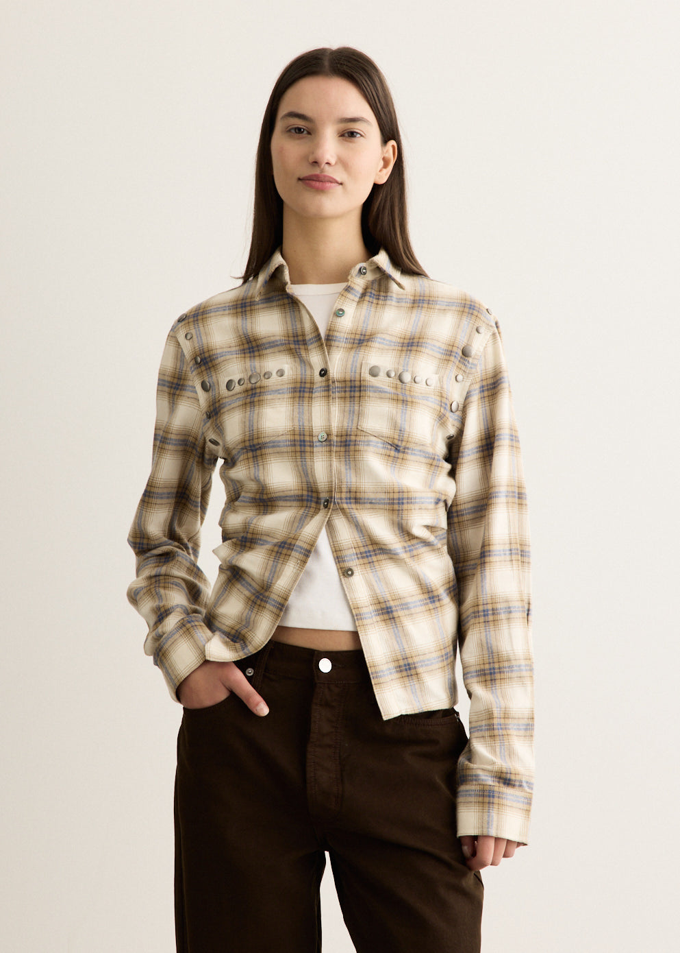 Check Studded Contour Shirt