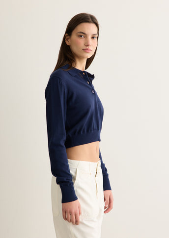 Merino Knit Long Sleeve Polo