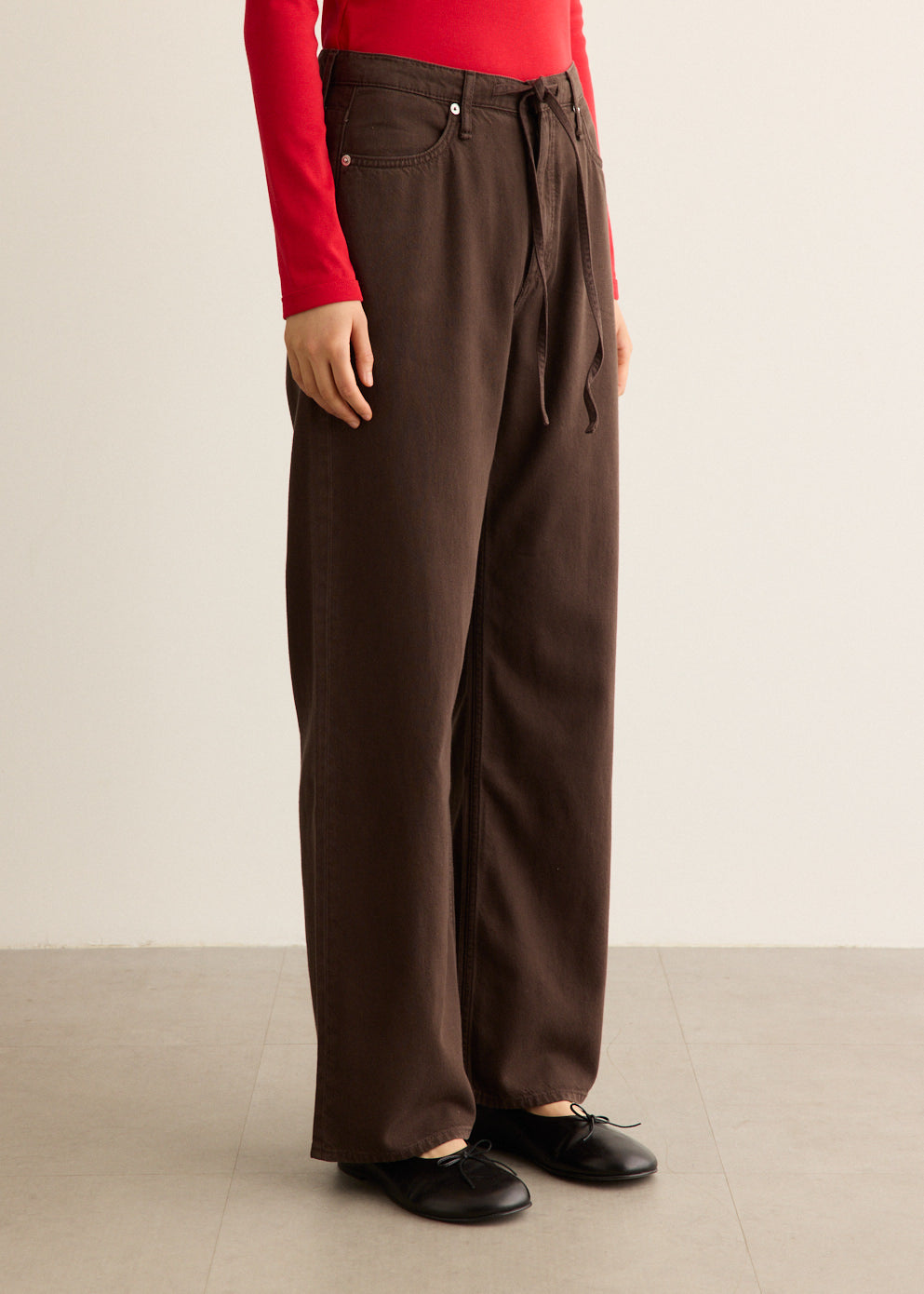 Phoebe Drawstring Wide Jeans