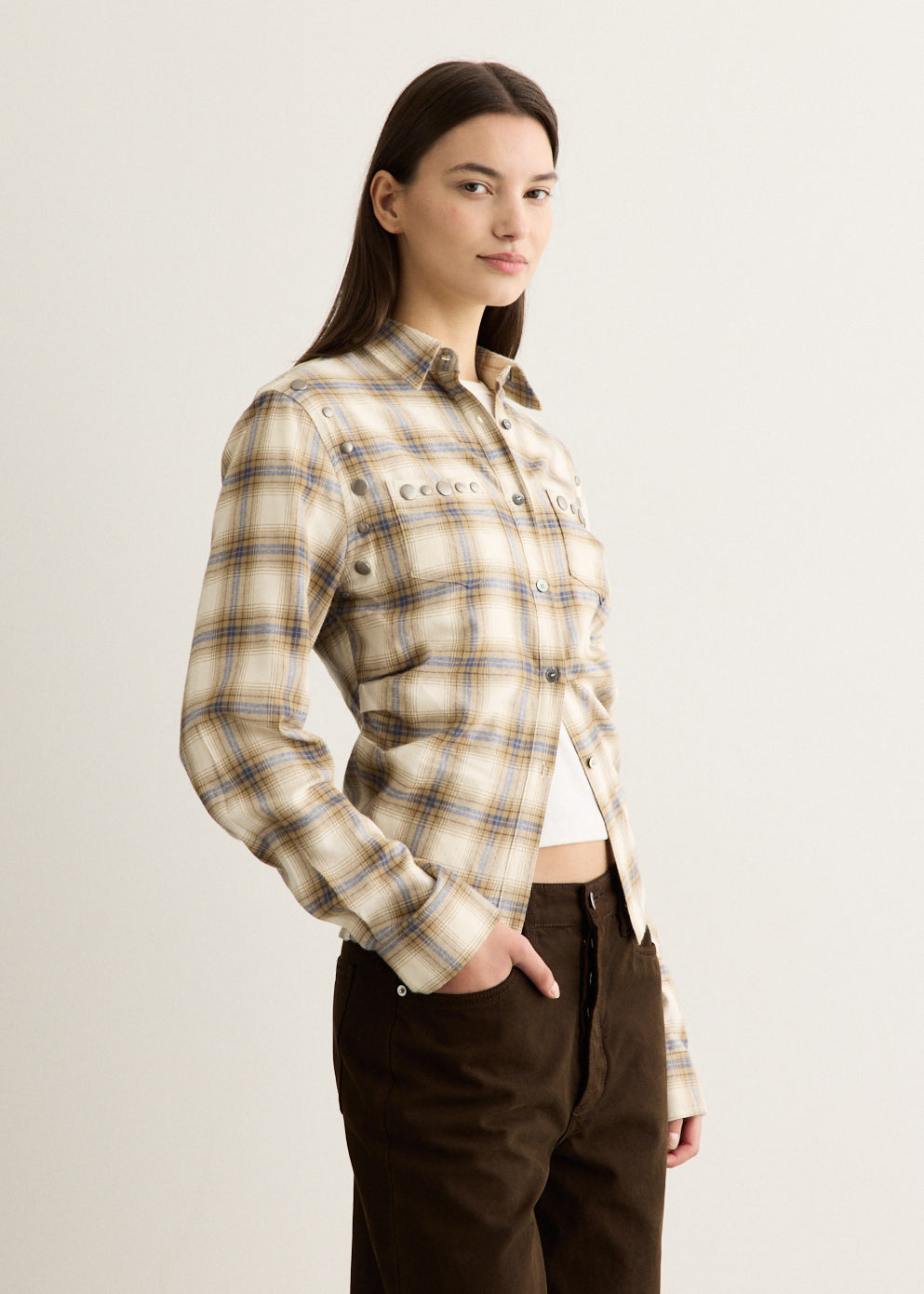 Check Studded Contour Shirt