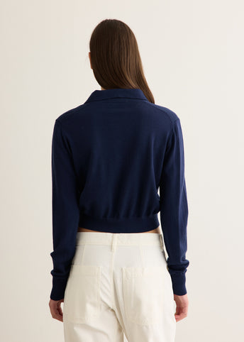 Merino Knit Long Sleeve Polo