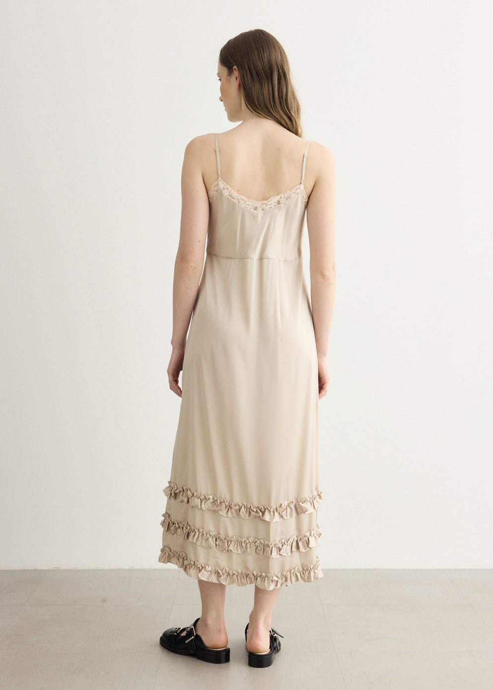 Ruffle Frill Hem Slip Dress