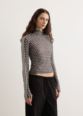 x Avavav Mesh All Over Print Top