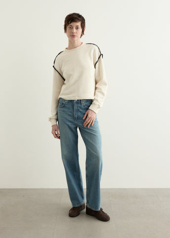 Vintage Terry Blanket Stitch Pullover