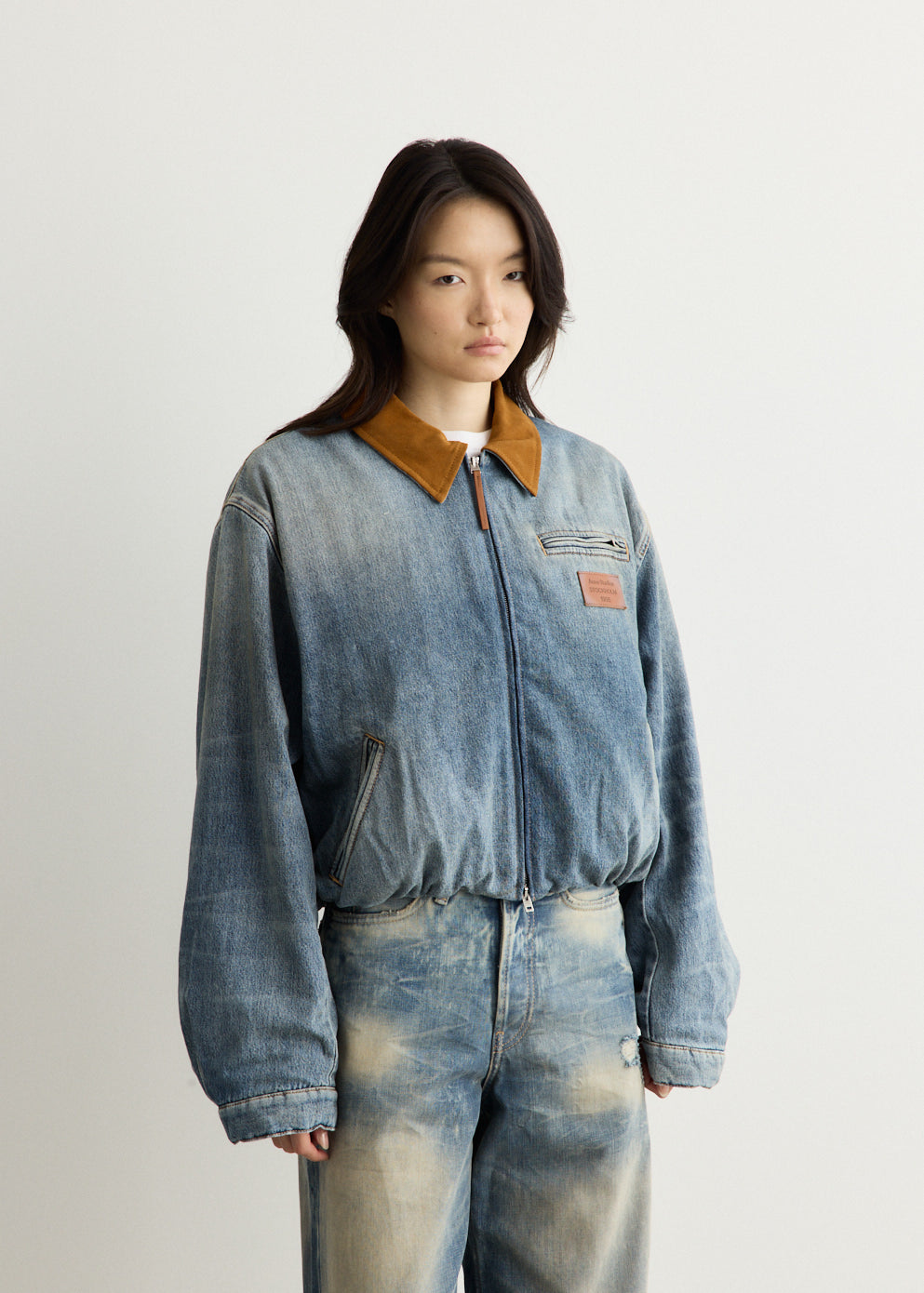 Okra Denim Bomber Jacket