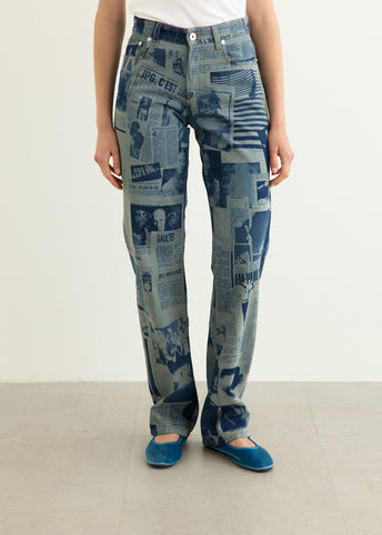 Jeans With Newspaper Print