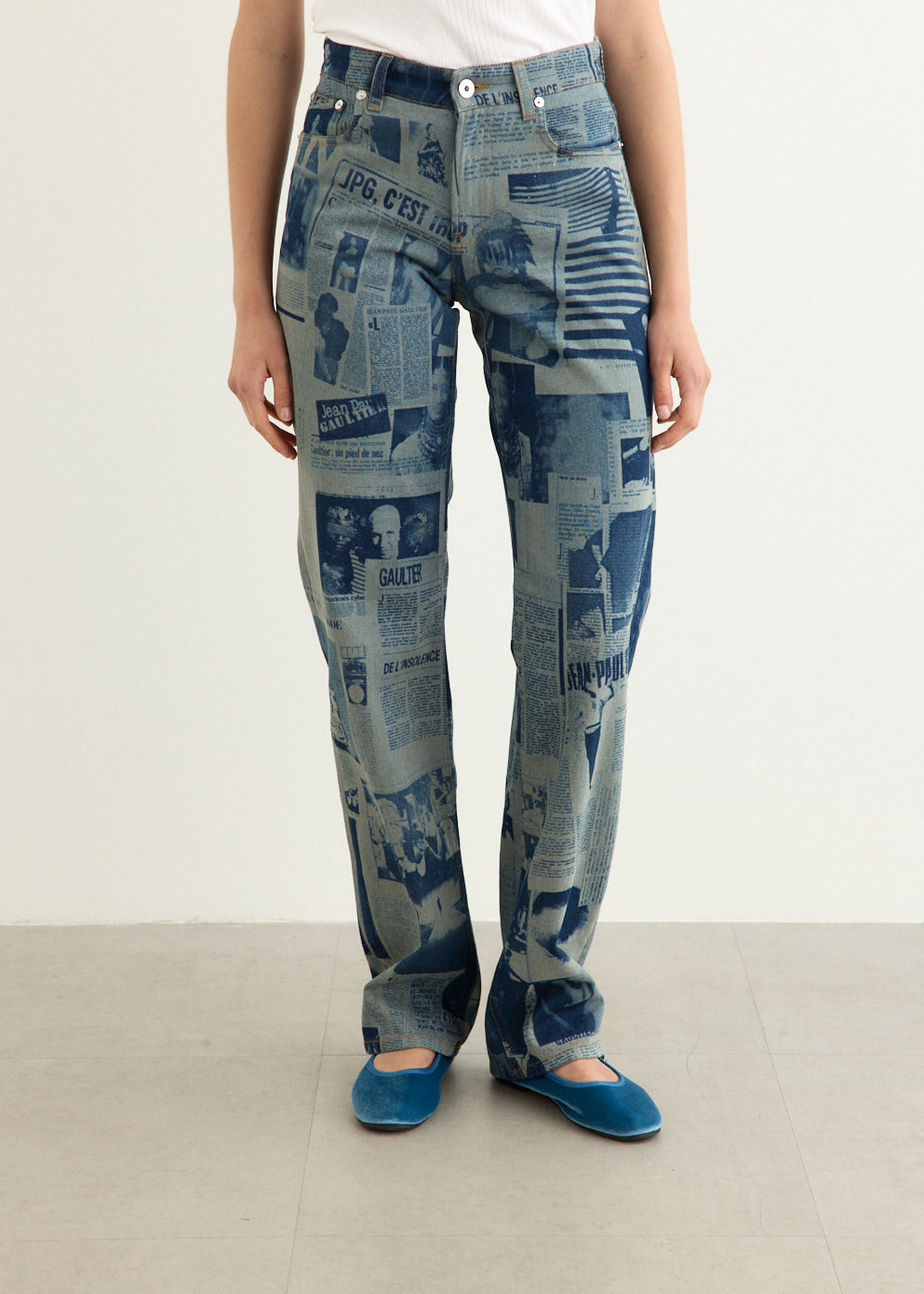 Jeans With Newspaper Print
