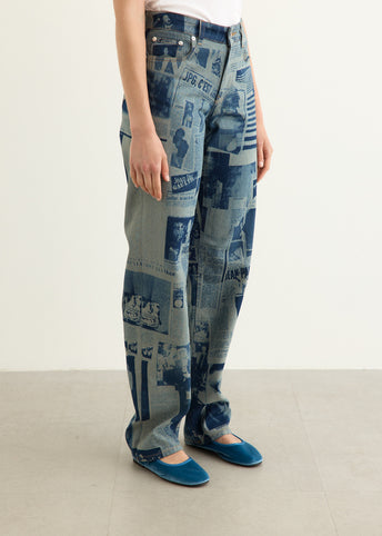 Jeans With Newspaper Print