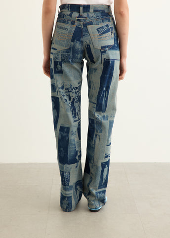 Jeans With Newspaper Print