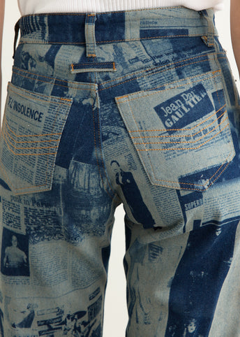 Jeans With Newspaper Print