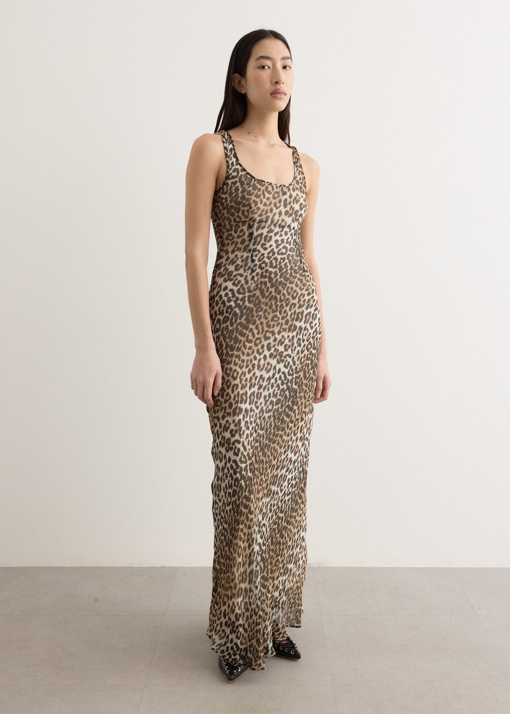 Printed Viscose Chiffon Maxi Dress