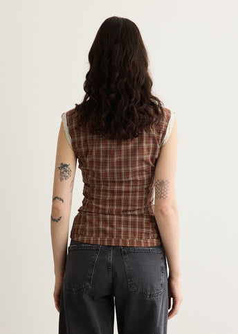Check Sleeveless Shirt