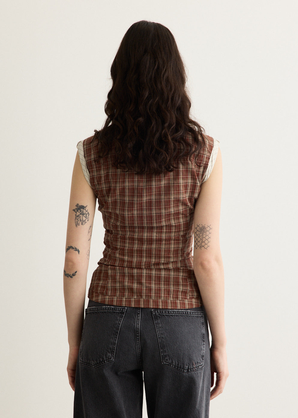 Check Sleeveless Shirt