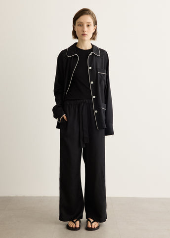 Piped Silk Trousers