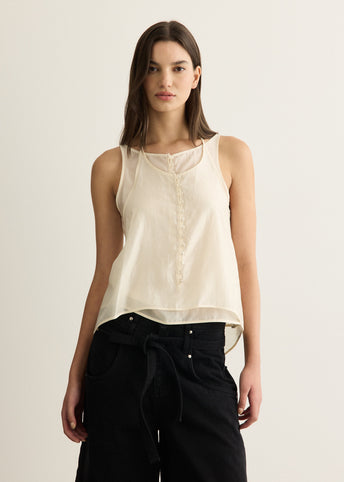 Incu Exclusive See-through Button Loop Top