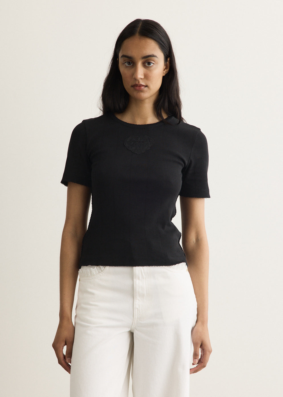 Compact Pointelle Rib Jersey T-Shirt