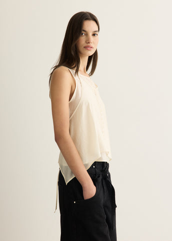 Incu Exclusive See-through Button Loop Top