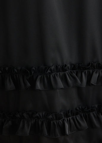 Ruffle Frill Hem Slip Dress