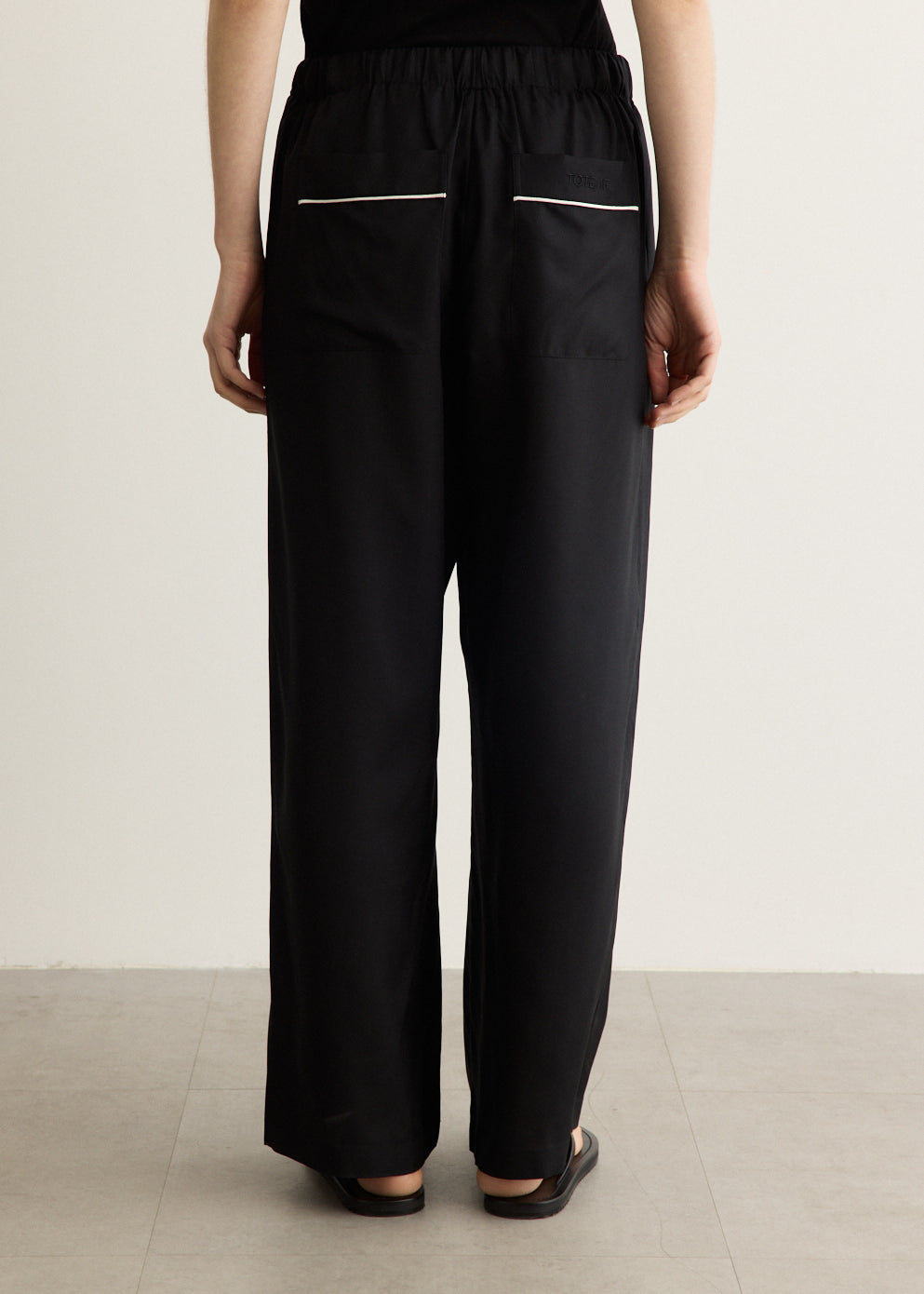 Piped Silk Trousers