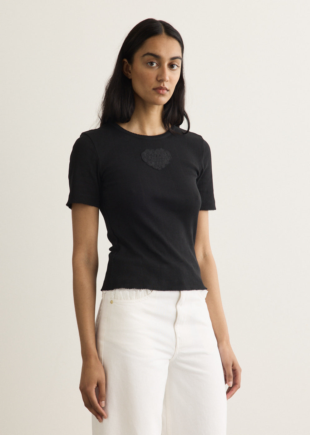 Compact Pointelle Rib Jersey T-Shirt