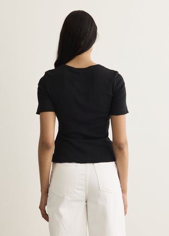Compact Pointelle Rib Jersey T-Shirt