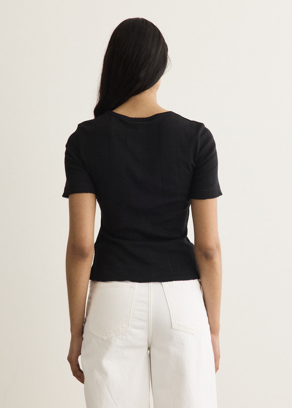 Compact Pointelle Rib Jersey T-Shirt