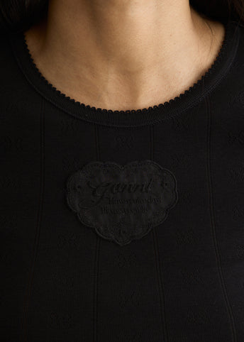 Compact Pointelle Rib Jersey T-Shirt
