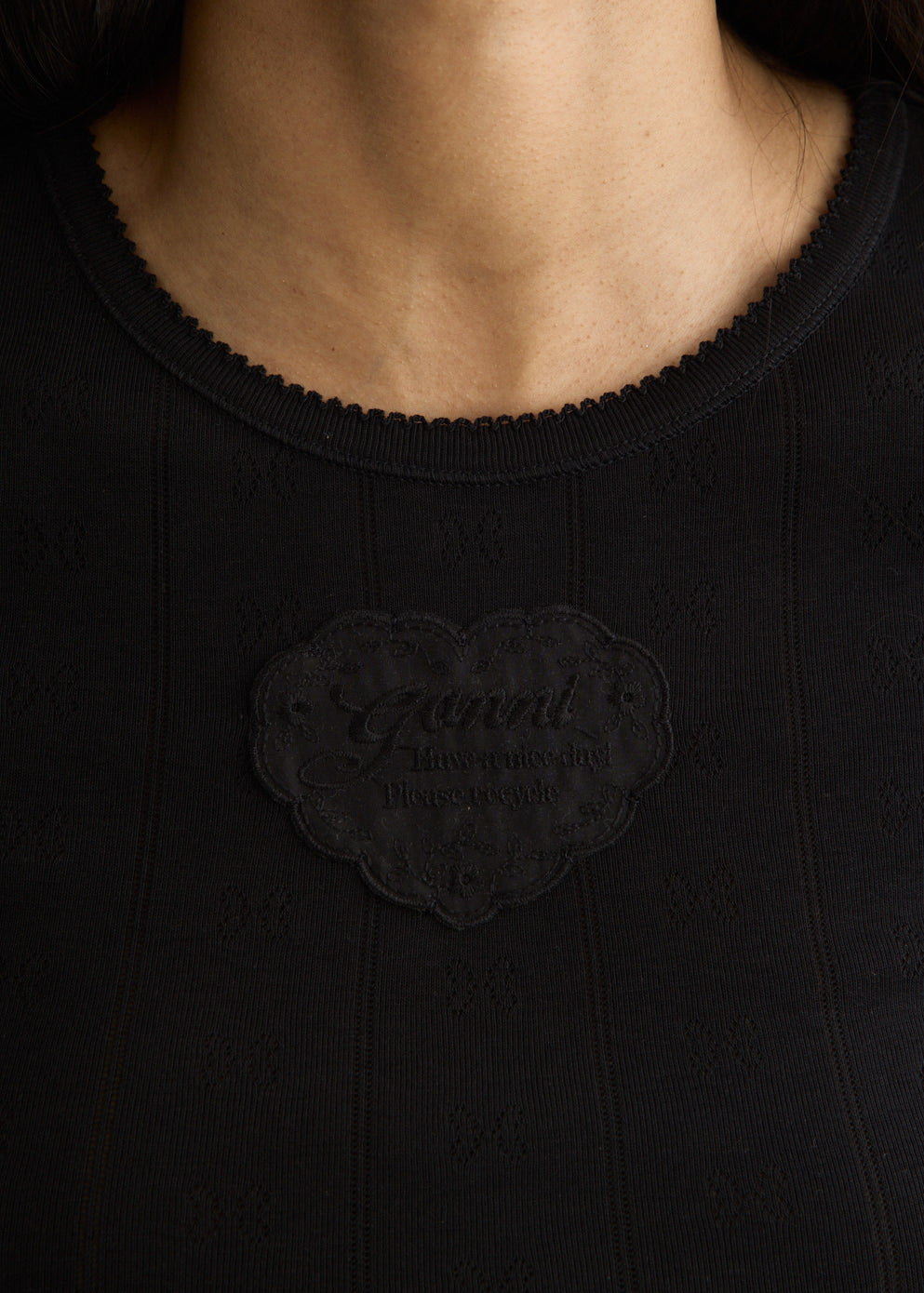 Compact Pointelle Rib Jersey T-Shirt