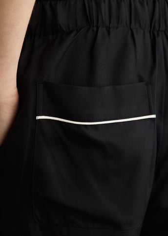 Piped Silk Trousers