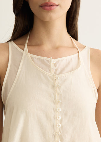 Incu Exclusive See-through Button Loop Top