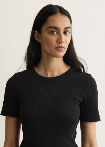 Compact Pointelle Rib Jersey T-Shirt