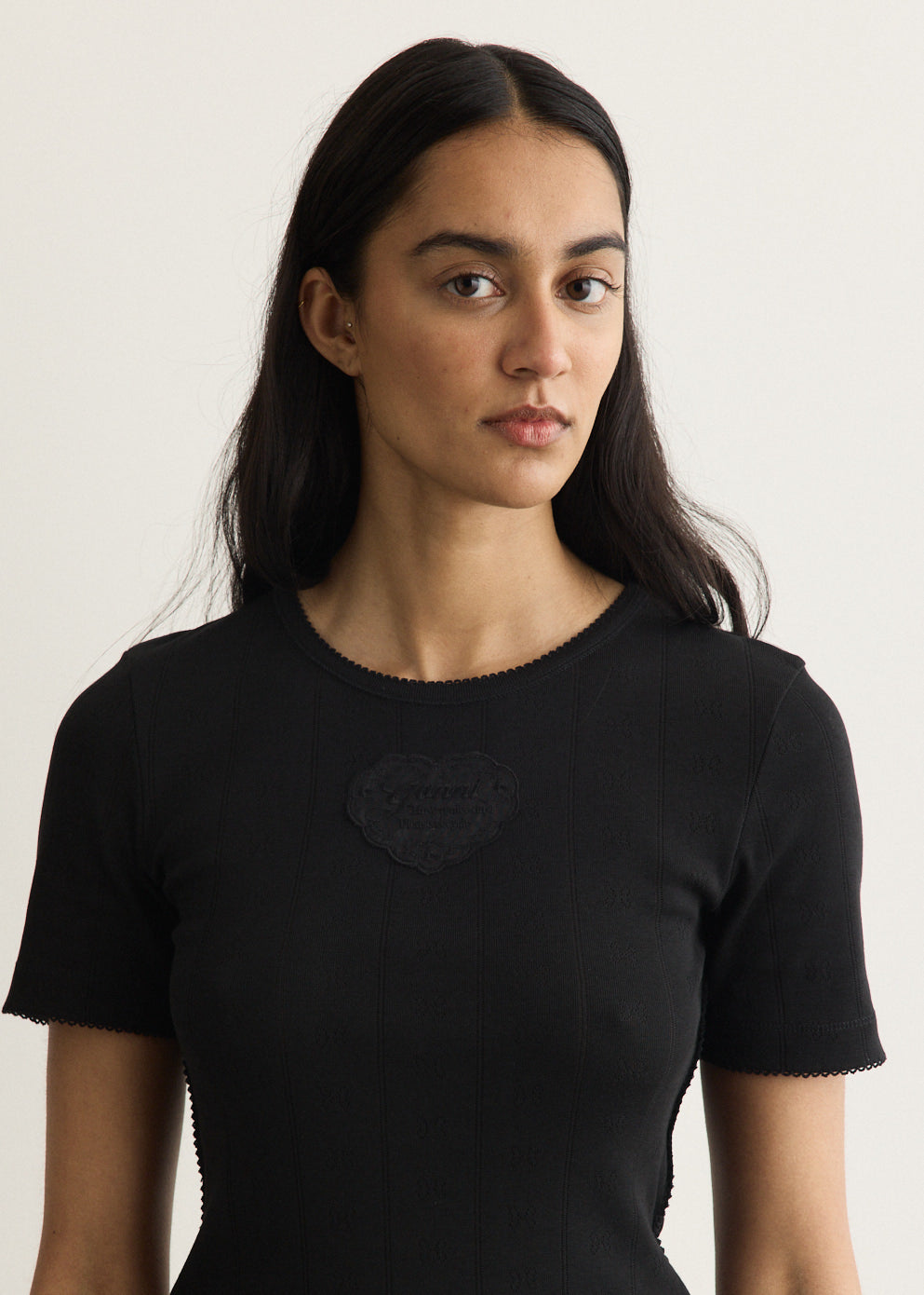 Compact Pointelle Rib Jersey T-Shirt