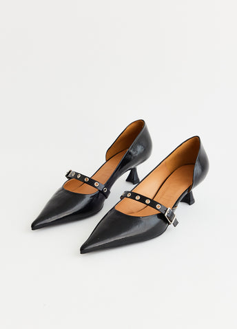 Feminine Buckle Kitten Heel Pumps