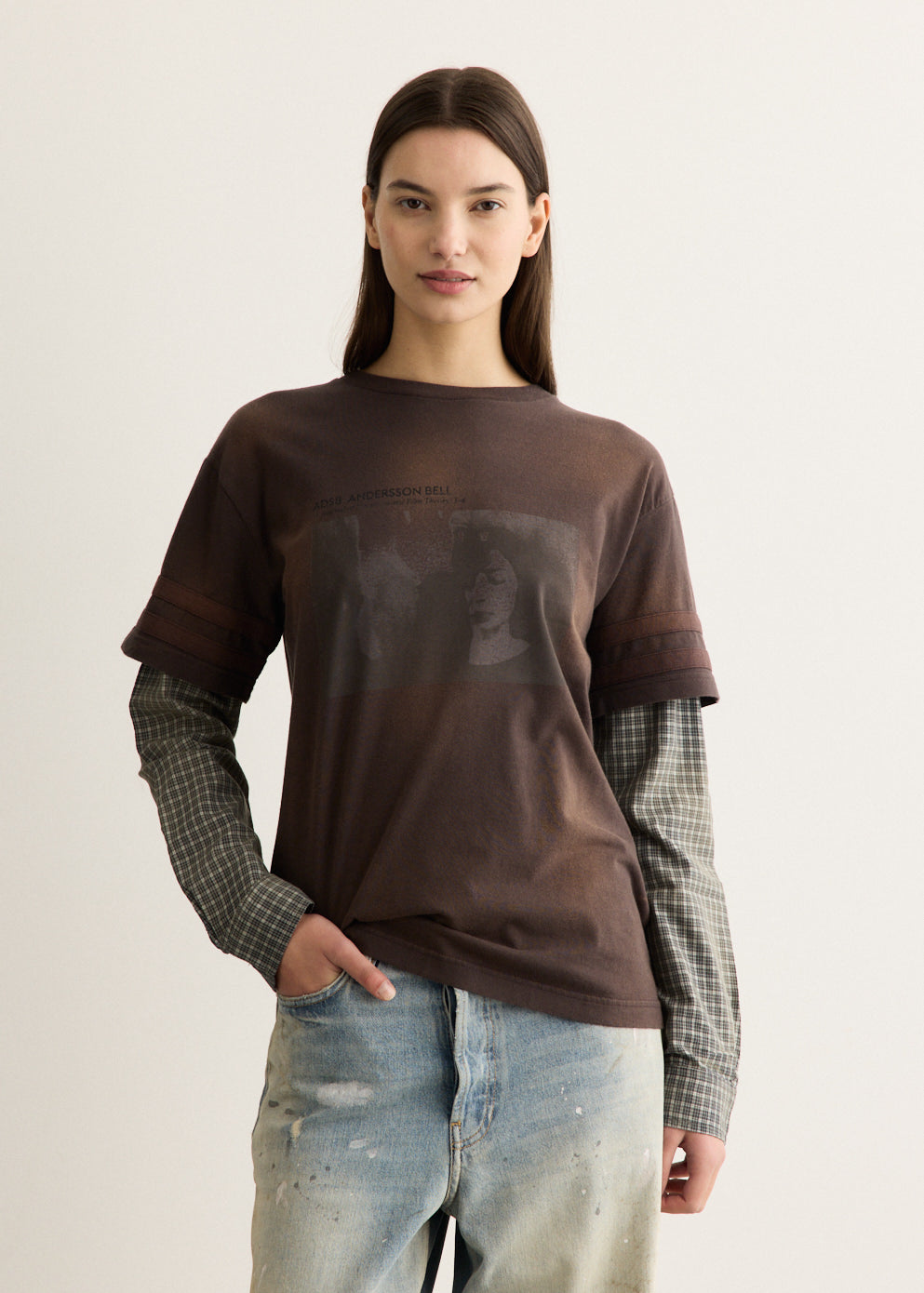 Layered Sleeve Graphic T-Shirt
