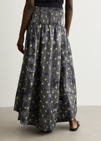 Printed Double Satin Corset Skirt