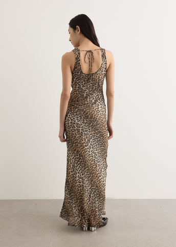 Printed Viscose Chiffon Maxi Dress