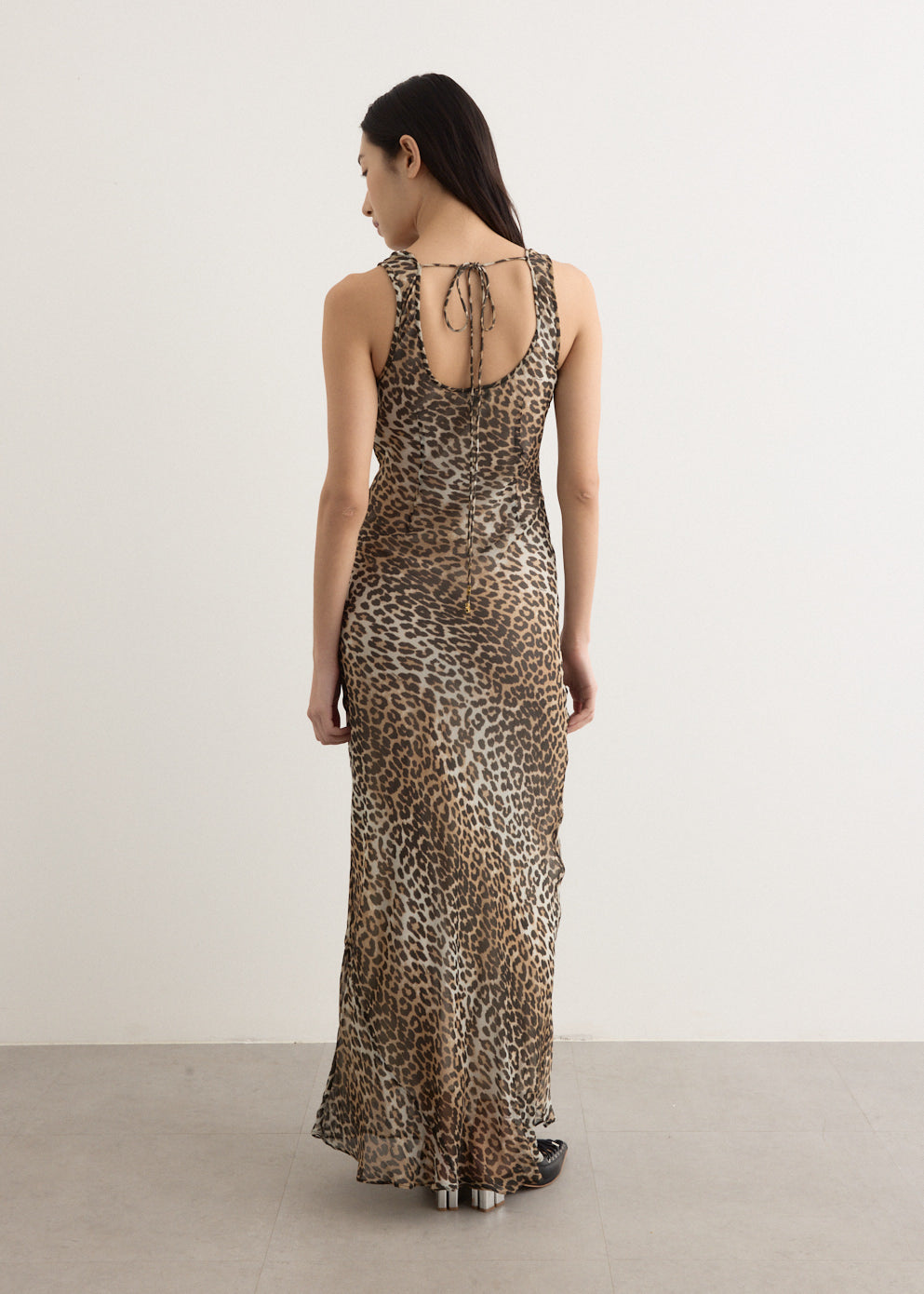 Printed Viscose Chiffon Maxi Dress