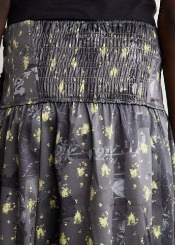 Printed Double Satin Corset Skirt